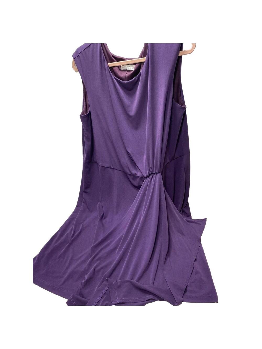 Women's Formal Purple Plus Size Dress, Round Neck Sleeveless Elegant,  Size 20
